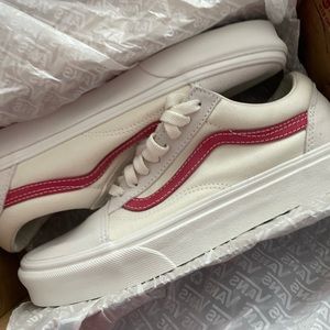 Brand New White/Red Vans